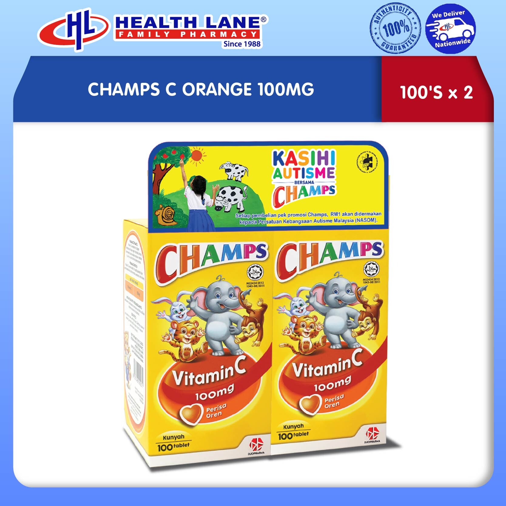 CHAMPS C OREN 100MG (100'Sx2)